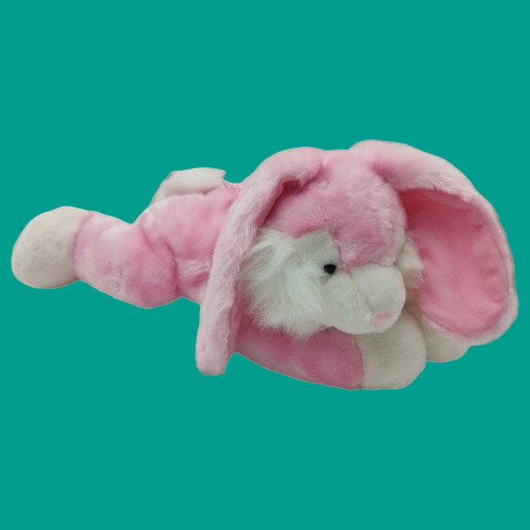 Easter Bunny Rabbit 19" Pink Floppy Reclined Stuffed Vintage Plush Best Made Toy - Picture 3 of 12